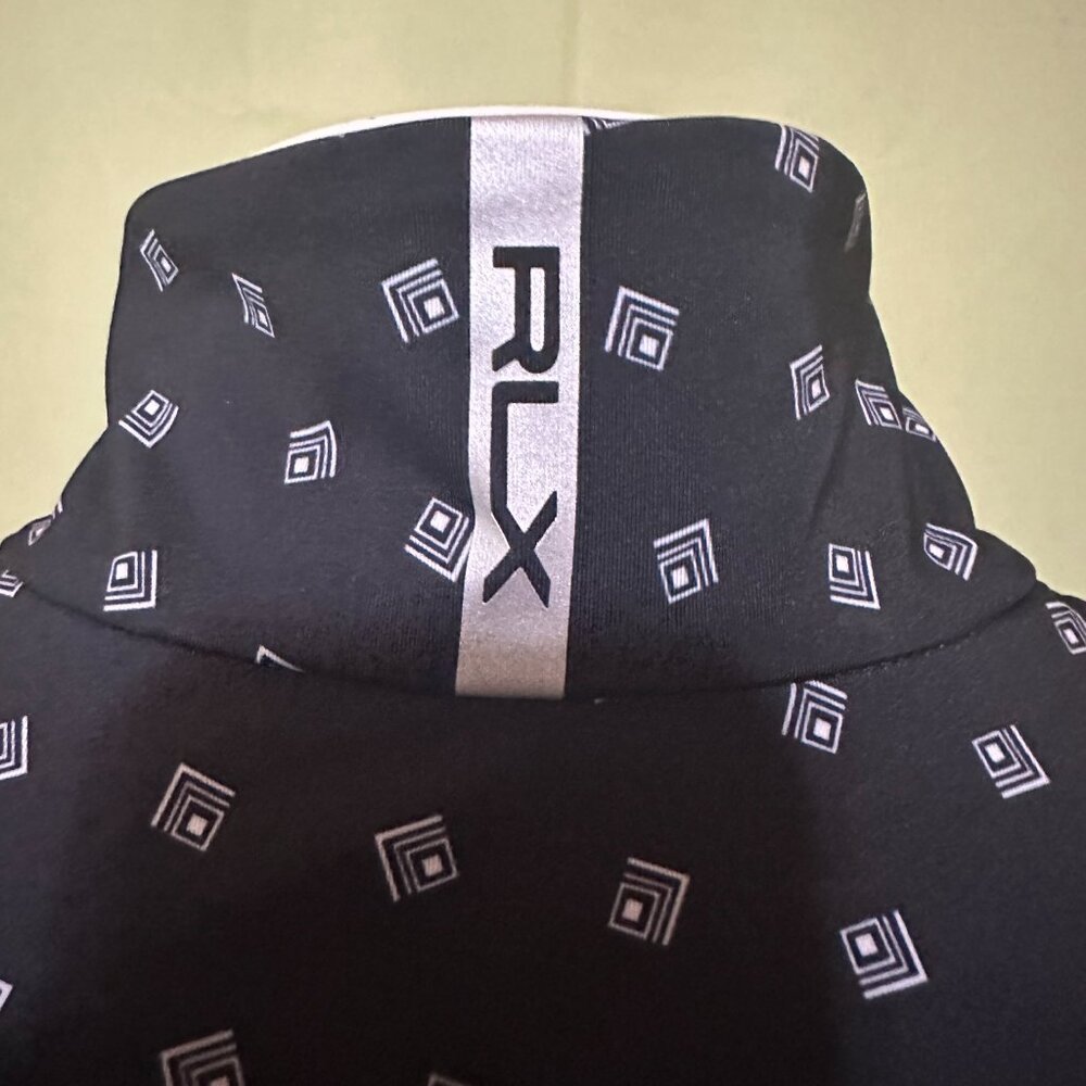 Ralph Lauren RLX Women's Black Geometric Design Long Sleeve Pull Over Large Poly - Picture 4 of 6